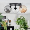 Chehalis Plafoniera, Lampada a sfera 25 cm Ambrato, Chiaro, Grigio fumo, 3-Luci