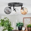 Chehalis Plafoniera, Lampada a sfera 44 cm Ambrato, Chiaro, Grigio fumo, 3-Luci