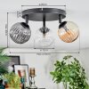 Chehalis Plafoniera, Lampada a sfera 44 cm Ambrato, Chiaro, Grigio fumo, 3-Luci