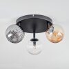 Chehalis Plafoniera, Lampada a sfera 44 cm Ambrato, Chiaro, Grigio fumo, 3-Luci
