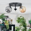 Chehalis Plafoniera, Lampada a sfera 44 cm Ambrato, Chiaro, Grigio fumo, 3-Luci