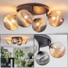 Chehalis Plafoniera, Lampada a sfera Ambrato, Grigio fumo, 4-Luci