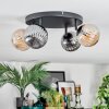 Chehalis Plafoniera, Lampada a sfera Ambrato, Grigio fumo, 4-Luci