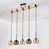 Koyoto Lampadario a sospensione, Lampada a sfera, Lampada a sospensione Écru, Nero, 5-Luci