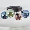 Chehalis Plafoniera, Lampada a sfera Blu, Verde, Ramato, 4-Luci
