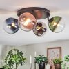 Chehalis Plafoniera, Lampada a sfera Blu, Cromo, Verde, Chiaro, Ramato, Grigio fumo, 4-Luci