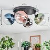Chehalis Plafoniera, Lampada a sfera Blu, Cromo, Verde, Chiaro, Ramato, Grigio fumo, 4-Luci
