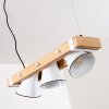 Oksbol Lampada a Sospensione Marrone, Legno chiaro, Bianco, 3-Luci
