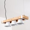Oksbol Lampada a Sospensione Marrone, Legno chiaro, Bianco, 3-Luci