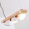 Oksbol Lampada a Sospensione Marrone, Legno chiaro, Bianco, 3-Luci