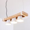 Oksbol Lampada a Sospensione Marrone, Legno chiaro, Bianco, 3-Luci