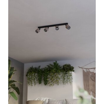 Illuminazione Eglo ROSLEY Plafoniera, Faretto da soffitto Nero, 4-Luci