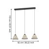 Illuminazione Eglo OXPARK Lampadario a sospensione Nero, 3-Luci