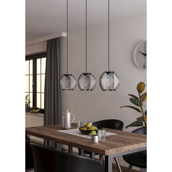 Illuminazione Eglo WAVERTON Lampadario a sospensione Nero, 3-Luci