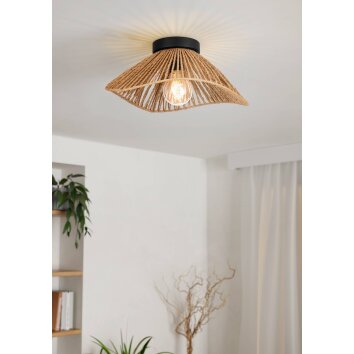 Illuminazione Eglo LAVISTER Plafoniera, Applique Nero, 1-Luce