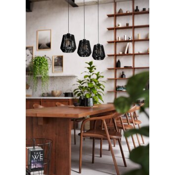 Illuminazione Eglo PERSLEY Lampadario a sospensione Nero, 3-Luci