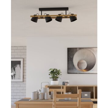 Illuminazione Eglo HORNWOOD-Z Plafoniera, Applique LED Marrone, Nero, 4-Luci, Cambia colore