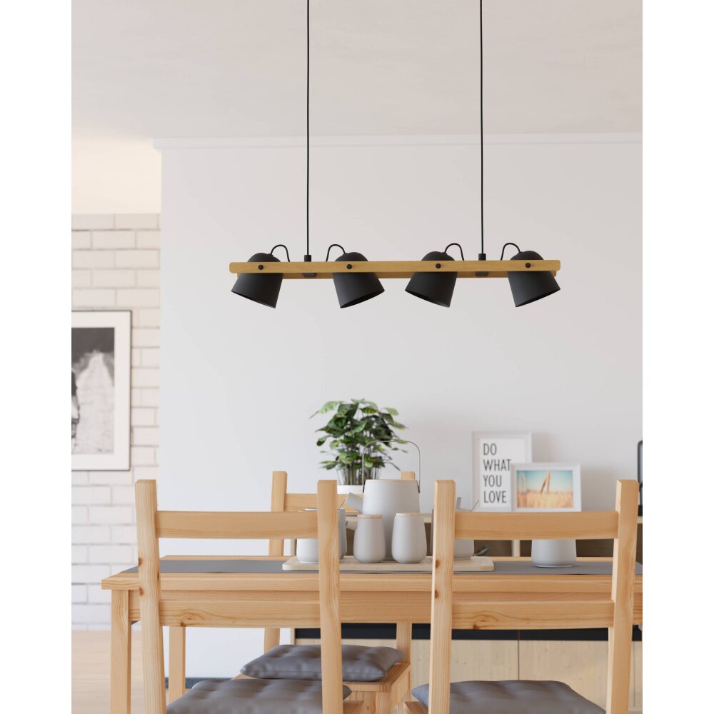 Illuminazione Eglo HORNWOOD-Z Lampadario a sospensione LED Marrone, Nero, 4-Luci, Cambia colore main product photo
