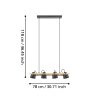 Illuminazione Eglo HORNWOOD-Z Lampadario a sospensione LED Marrone, Nero, 4-Luci, Cambia colore