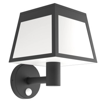 Illuminazione Eglo ALTILIA Lampada solare LED Nero, 1-Luce, Sensori di movimento