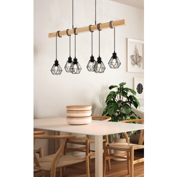 Illuminazione Eglo EGLO Lampadario a sospensione Marrone, Nero, 6-Luci