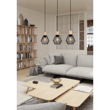 Illuminazione Eglo PALMORLA Lampadario a sospensione Marrone, Nero, 3-Luci