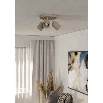 Illuminazione Eglo TILSTON Plafoniera, Faretto da soffitto Sabbia, 3-Luci