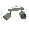 Illuminazione Eglo TILSTON Plafoniera, Faretto da soffitto Verde, 2-Luci