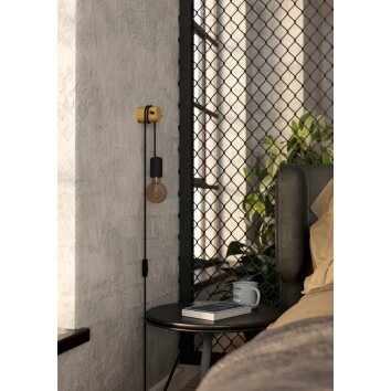 Illuminazione Eglo BUDDON Applique Marrone, Nero, 1-Luce