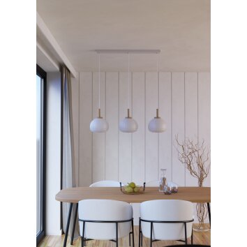Illuminazione Eglo SUMMERHILL Lampadario a sospensione Marrone, Bianco, 3-Luci