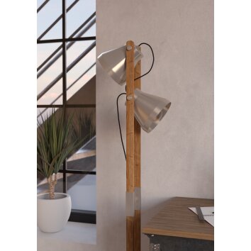Illuminazione Eglo CAWTON Lampada da terra Marrone, Acciaio satinato, 2-Luci