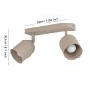 Illuminazione Eglo TILSTON Plafoniera, Faretto da soffitto Sabbia, 2-Luci