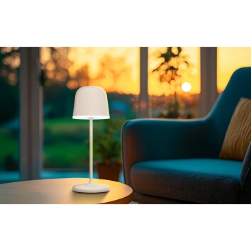 Illuminazione Eglo MANNERA-S Lampada da tavolo LED Sabbia, 1-Luce, Telecomando, Cambia colore