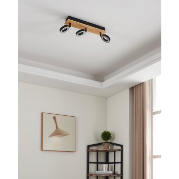 Illuminazione Eglo RIELVES Plafoniera, Faretto da soffitto LED Marrone, Nero