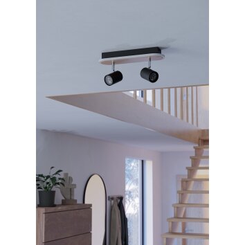 Illuminazione Eglo RIMBOCCHI Plafoniera, Faretto da soffitto LED Marrone, Nero