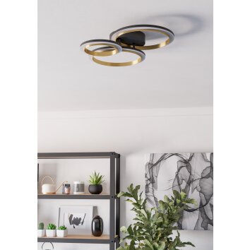 Illuminazione Eglo CALLIERA Plafoniera LED Ottone, Nero