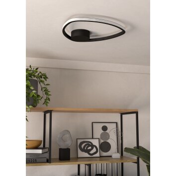Illuminazione Eglo MOSCHELLA Plafoniera LED Nero, Cambia colore