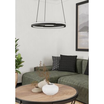 Illuminazione Eglo MEZZOMONTE Lampadario a sospensione LED Nero, Telecomando