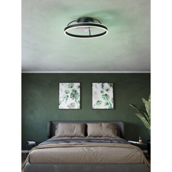 Illuminazione Eglo mit Lampada con ventilatore LED Nero, Telecomando, Cambia colore