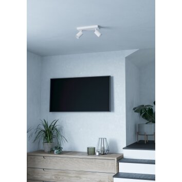 Illuminazione Eglo MELITELLO-Z Plafoniera, Faretto da soffitto LED Bianco, Cambia colore