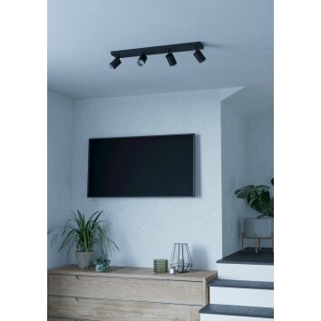 Illuminazione Eglo MELITELLO-Z Plafoniera, Faretto da soffitto LED Nero, Cambia colore