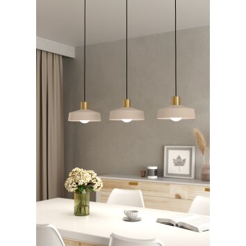 Illuminazione Eglo VALDIOLA Lampadario a sospensione Ottone, Sabbia