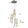 Janskloster Lampada a Sospensione Zincato, 3-Luci Janskloster Lampada a Sospensione Zincato, 3-Luci