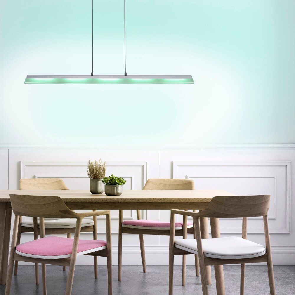 Leuchten Direkt LOLAsmart-NELE Lampada a Sospensione LED Nichel opaco, 5-Luci, Telecomando, Cambia colore main product photo