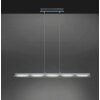 Leuchten Direkt LOLAsmart-NELE Lampada a Sospensione LED Nichel opaco, 5-Luci, Telecomando, Cambia colore