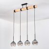 Koyoto Lampadario a sospensione, Lampada a sfera, Lampada a sospensione Écru, Nero, 4-Luci