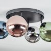 Chehalis Plafoniera, Lampada a sfera Blu, Cromo, Verde, Ramato, Grigio fumo, 4-Luci