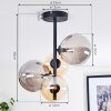 Chehalis Plafoniera, Lampada a sfera 33 cm Ambrato, Grigio fumo, 4-Luci