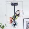 Chehalis Plafoniera, Lampada a sfera 27 cm Blu, Cromo, Verde, Chiaro, Ramato, Grigio fumo, 4-Luci