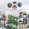 Koyoto Plafoniera, Lampada a sfera Oro, Nero, 3-Luci